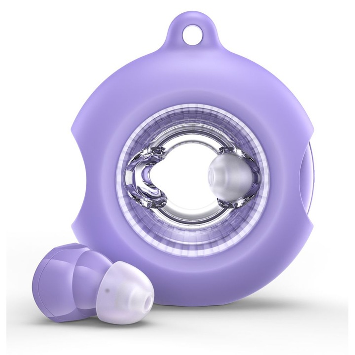 Casti Bluetooth Choetech BH-T22 GlitzDonut, microfon, violet, 10m