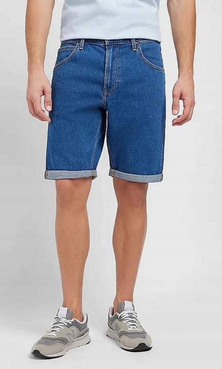 Pantaloni barbati, Lee, blugi scurti, medie, albastru, bumbac, W31-L31 US