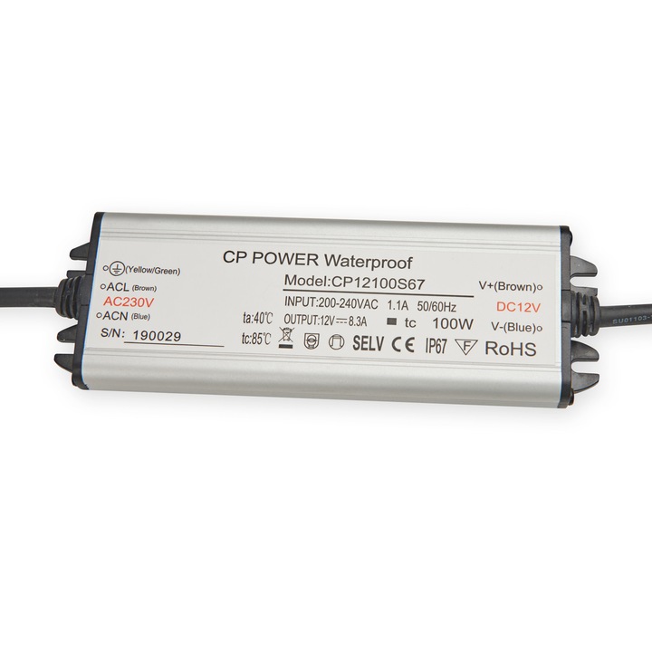 Захранващ модул 12V, KOBI LIGHT, IP67, 120W