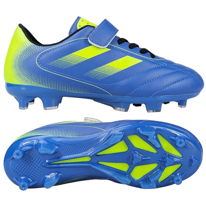 Pantofi sport copii, Permani, fotbal, rosu-negru, piele ecologica