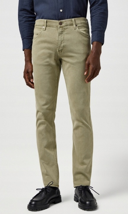 Blugi barbati, Wrangler, River Regular Tapered, medie, verde, bumbac, W32-L32 US