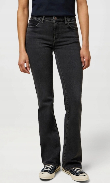 Дамски дънки, Wrangler, Bootcut, черен, памук