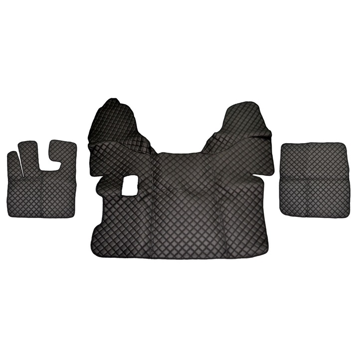 Covoraș din piele pentru DAF 105, cu transmisie manuală, negru, 3 piese