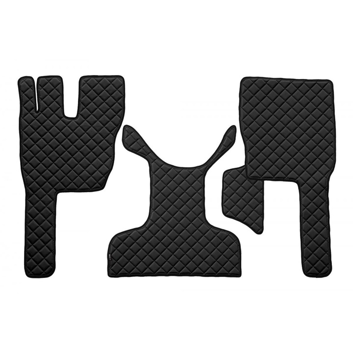Covorașe din piele, VOLVO FM 4, 2013+, piele ecologică, negre, set