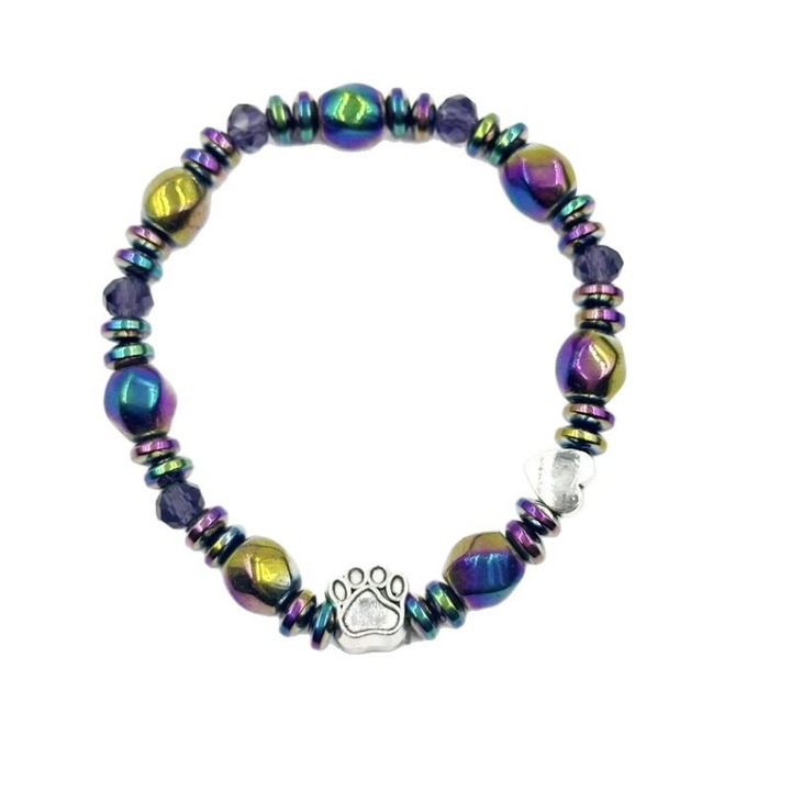 Bratara din pietre colorate, margele magnetice, impletita manual, bijuterii dama