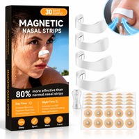 Dilatator Nazal Magnetic Anti-Sforait Binovation® Pentru 30 de Zile, 4 Benzi Magnetice de Marimi Diferite, 60 de Plasturi Magnetici, Pentru Sport si Somn Linistit, Stimuleaza Aportul de Oxygen, Unisex, Alb