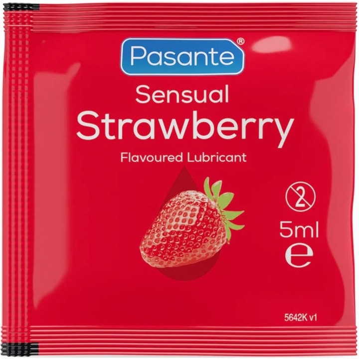 Gel intim Pasante lubrifiant senzual căpșuni pe bază de apă 5 ml