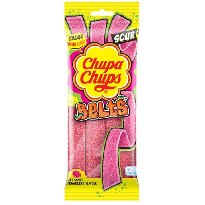 Jeleuri Chupa Chups Sour Belts Strawberry 90 g