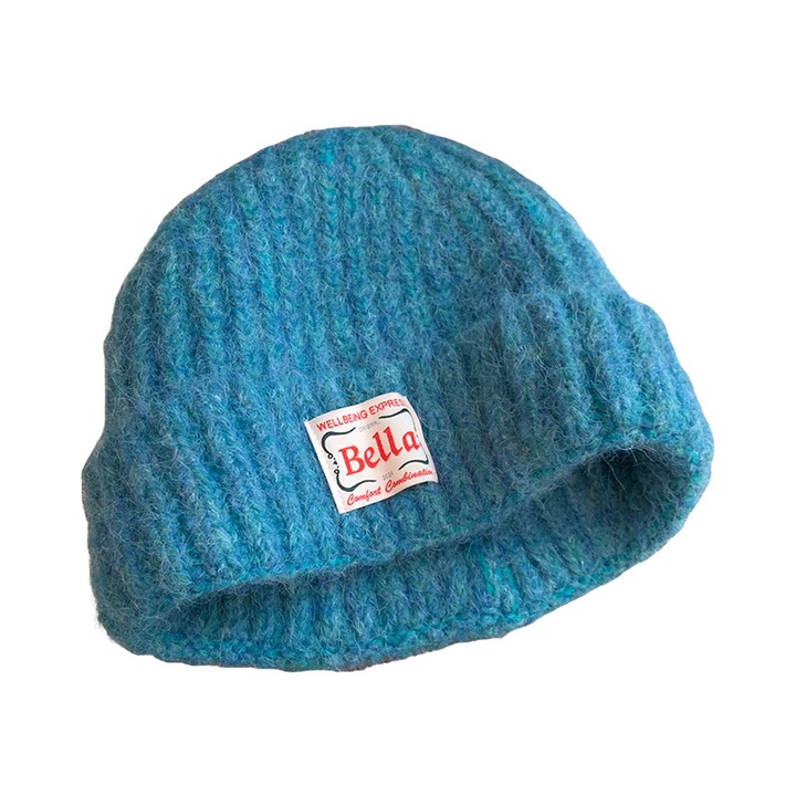 Caciula din lana groasa si calduroasa, albastru lac, M 56-58cm