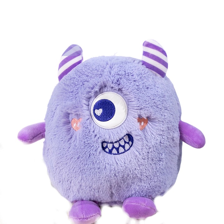 Jucarie de plus monstru dragut, ochi mari, violet, set