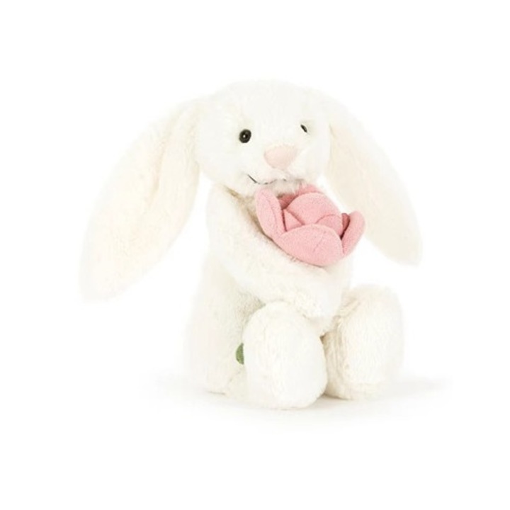 Jucarie de plus, iepuras cu floare, 18cm