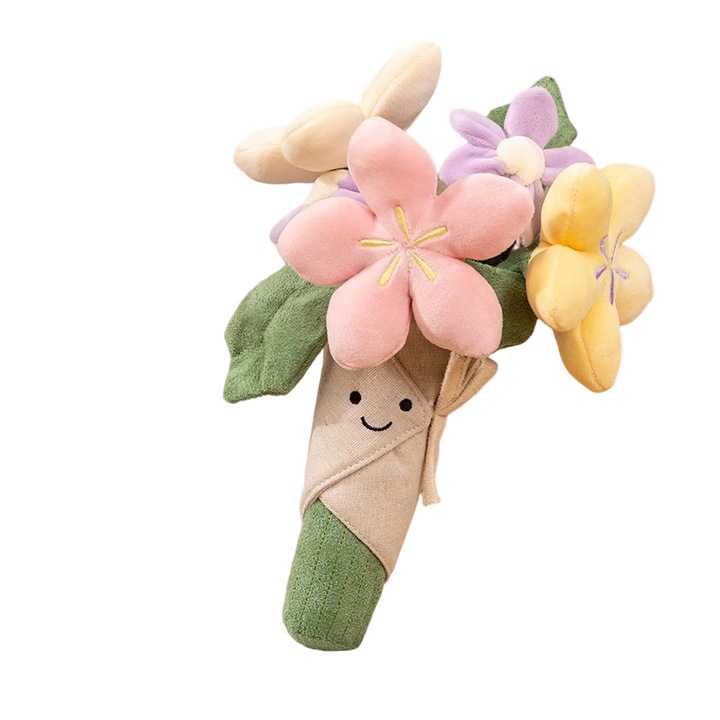 Buchet din plus, 28cm, multicolor