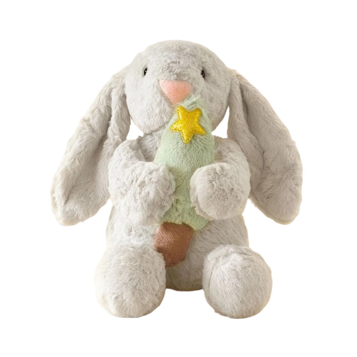 Jucarie de plus, iepure cu urechi lungi, gri, 30cm