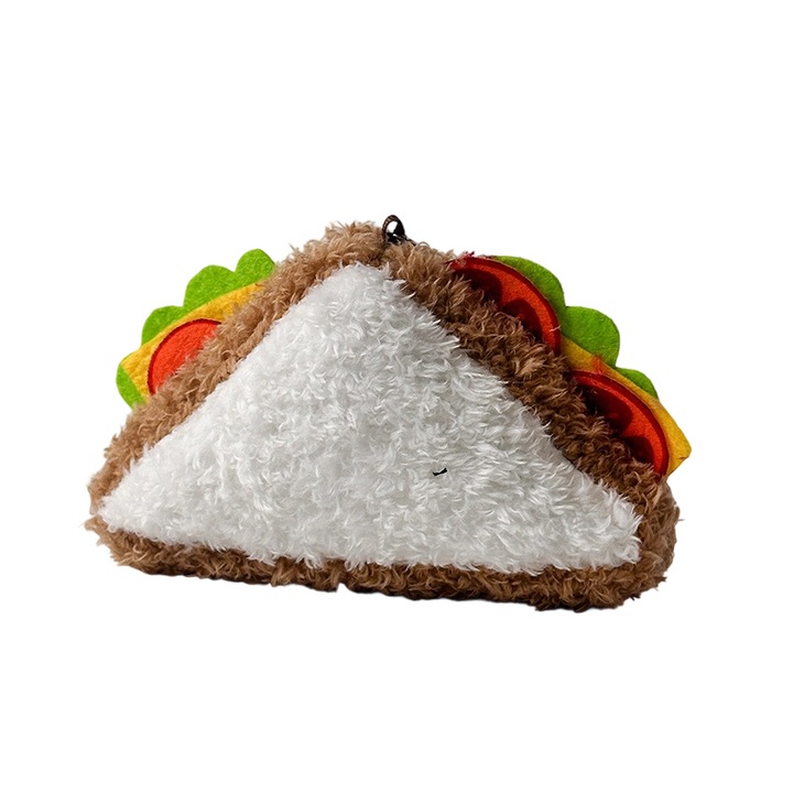 Breloc de plus realist, 6x10.5cm, model sandwich