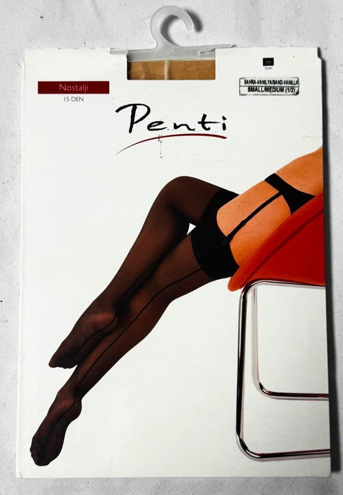 Dres Penti Portjartiera, Nostalji'' 15 DEN – cu dunga, mat si transparent, vanilie, Vanilie, S-M