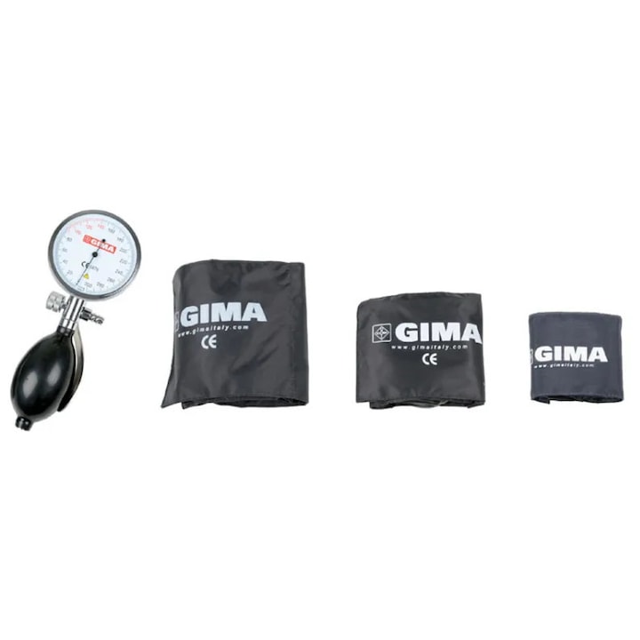 Kit Tensiometru Pediatric Sirio cu 3 Mansete GIMA – 4 luni pana la 10 ani, Punga Nailon Inclusa