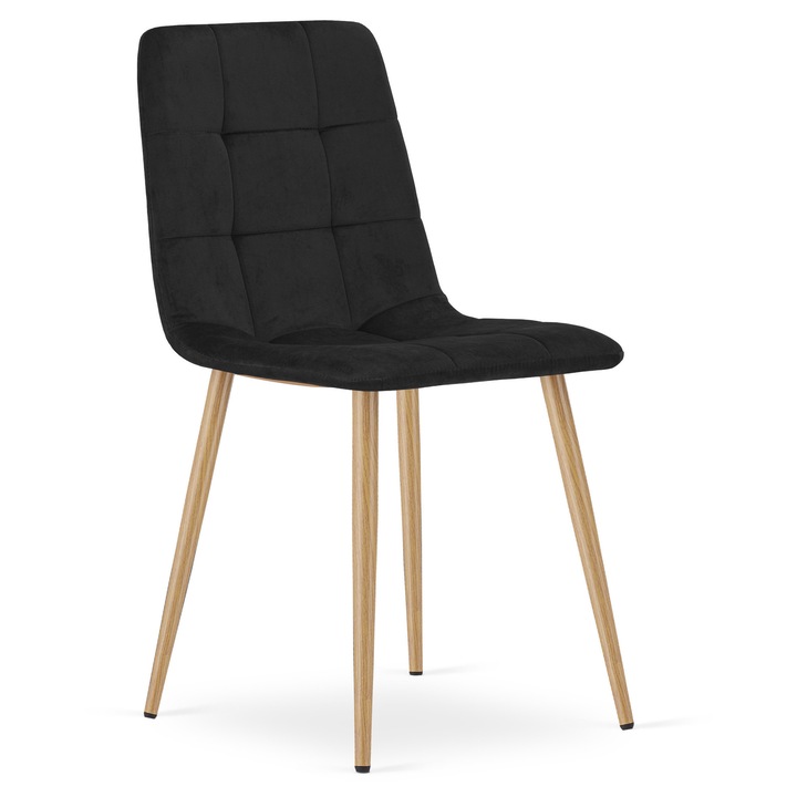 Скан KARA, LEOBERT, тапициран с кадифе, черен, размери 44,5x50,5см