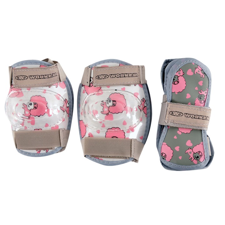 Set 6 protecții Worker Alby M, genunchi, coate, palme, plastic, unisex