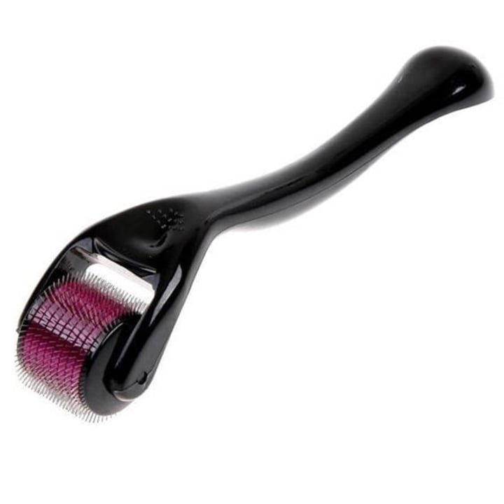 Aparat masaj facial dermaroller, 540 ace titan 0.50 mm, pentru regenerare piele, anti-imbatranire, antirid, pori, cicatrici, cu cutie depozitare, negru