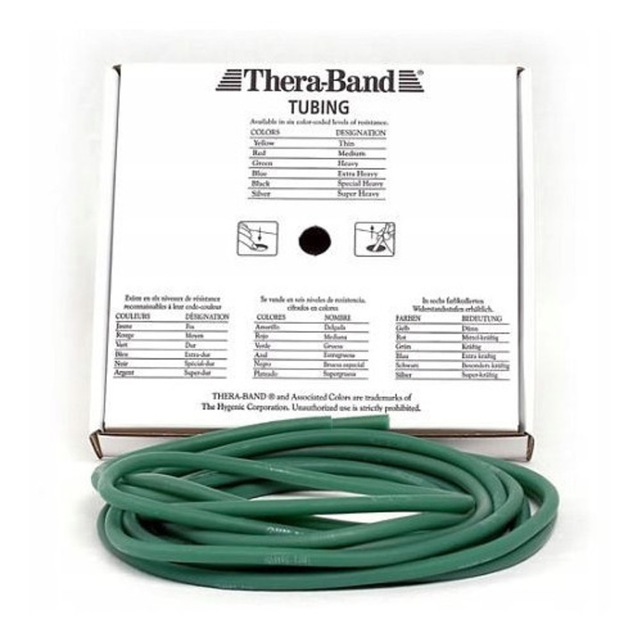Ластична лента Thera-Band зелена 7.5cm, прогресивна съпротива, идеална за фитнес и възстановяване