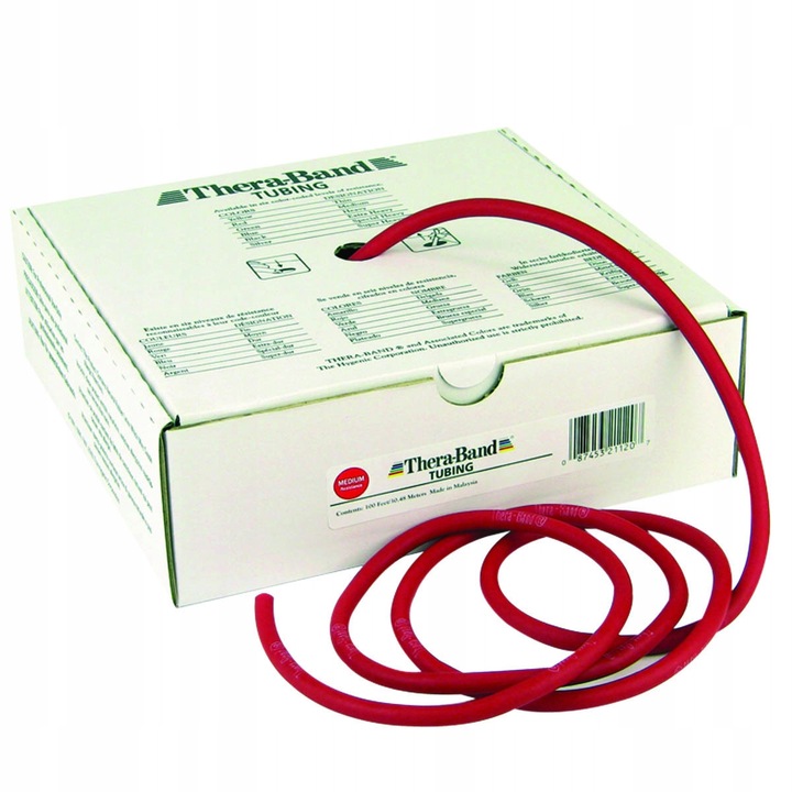 Banda elastica Thera-Band, tubing rosu, 30.5m, pentru fitness si reabilitare