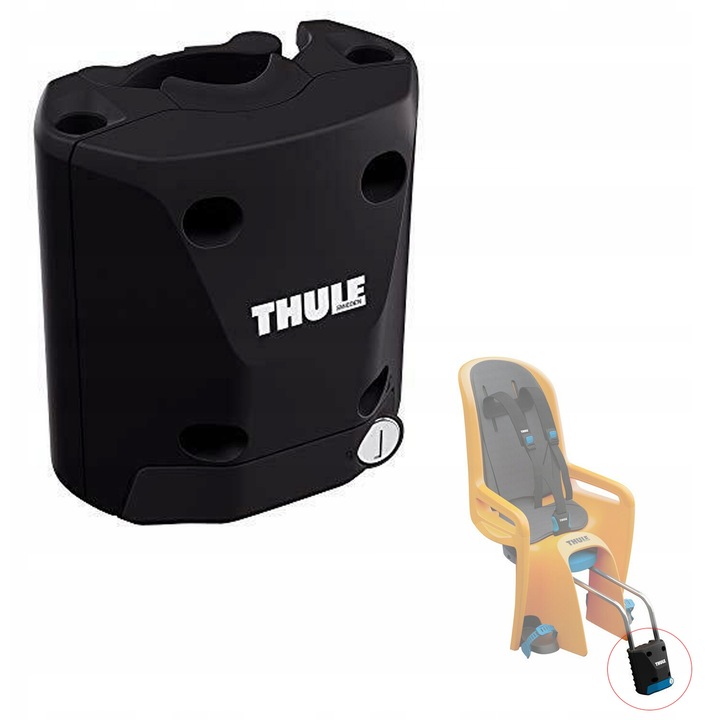 Suport Thule Quick Ride Along pentru scaun copil bicicleta, rapid de montare, negru, 10 kg