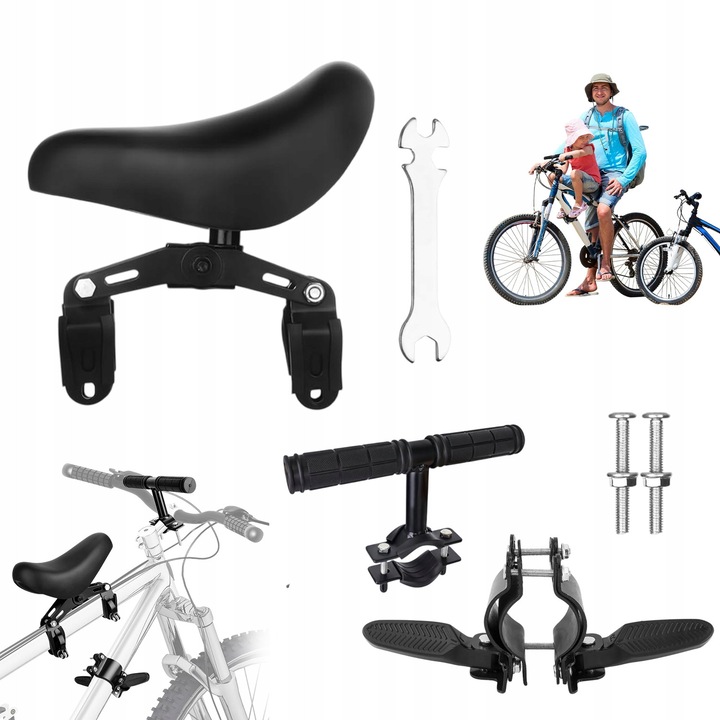 Столче за велосипед за дете, противоплъзгаща дръжка, 24x12x6см, максимално тегло 20кг