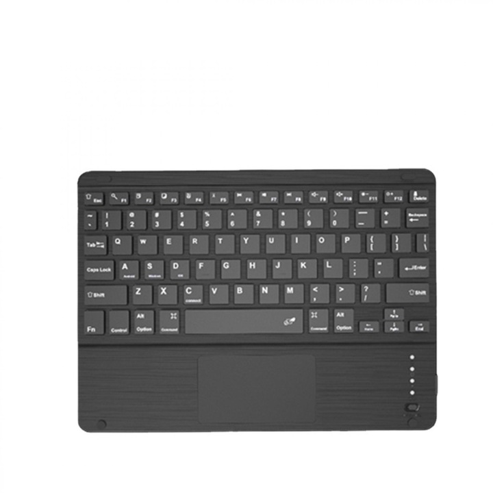 Tastatura Wireless Cu Touchpad, Bluetooth, Reincarcabila, Wireless, Tastatura Cu Suport Pentru Palma, Potrivita Pentru Telefoane Mobile, Tablete, Laptopuri, 10 Inch, Negru