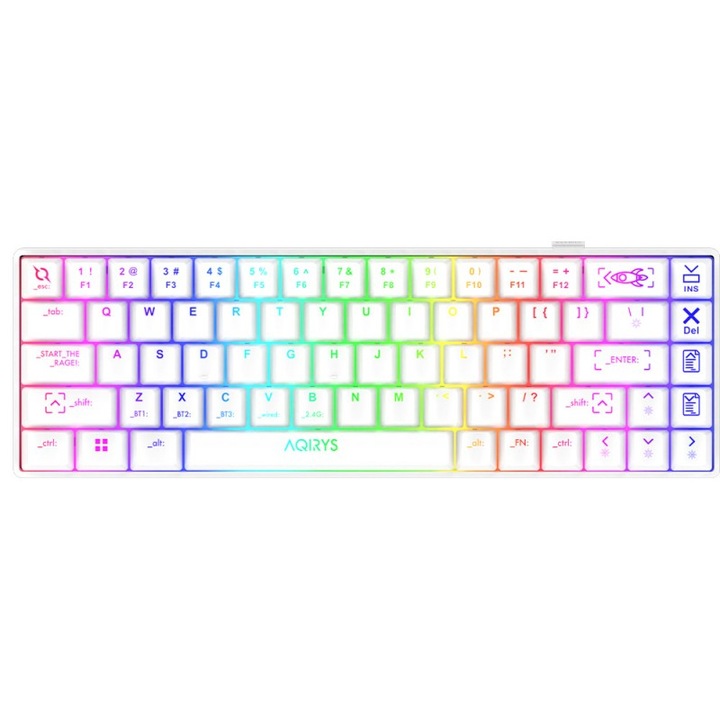 Tastatura Gaming AQIRYS Mira 2.0 RGB White HaiMu Red Switch Mecanica