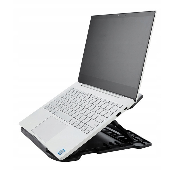 Suport laptop pliabil rotativ VeroTech 11-16 inch, ajustabil 7 pozitii, design compact, plastic anti-alunecare