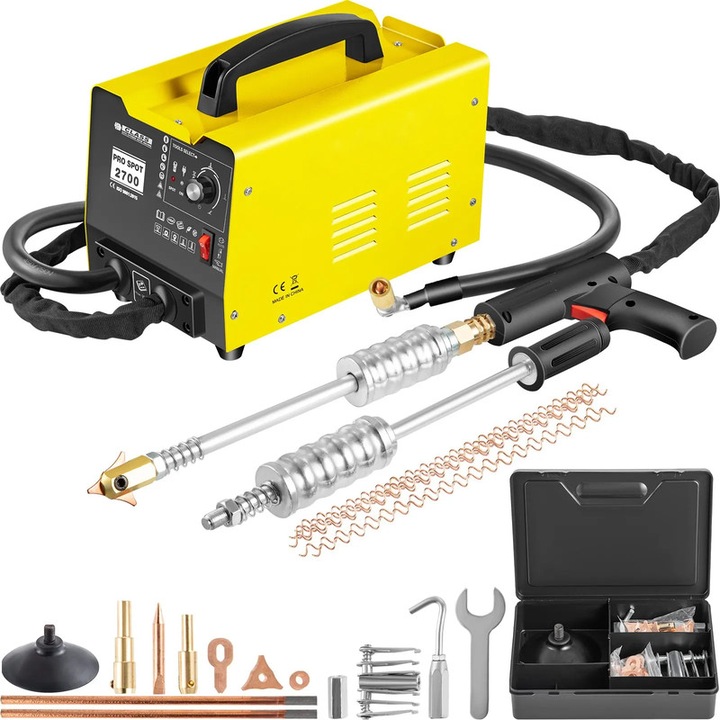 Horpadásjavító készlet, 2KW 110V, ponthegesztő gép, húzó funkció, tartozékokkal, kompakt szerszámosláda