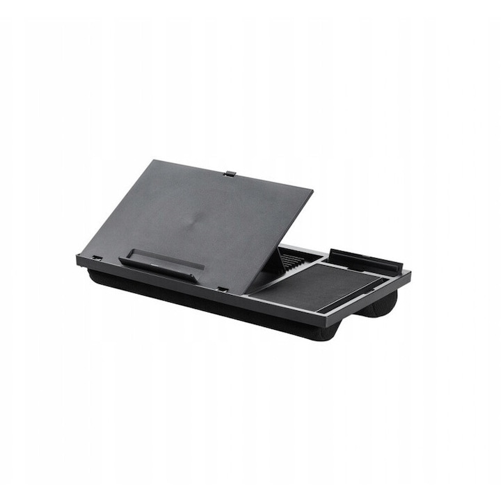 Support laptop cu suport pentru mouse Q-Connect, negru, 51,8x28,1x5,9cm