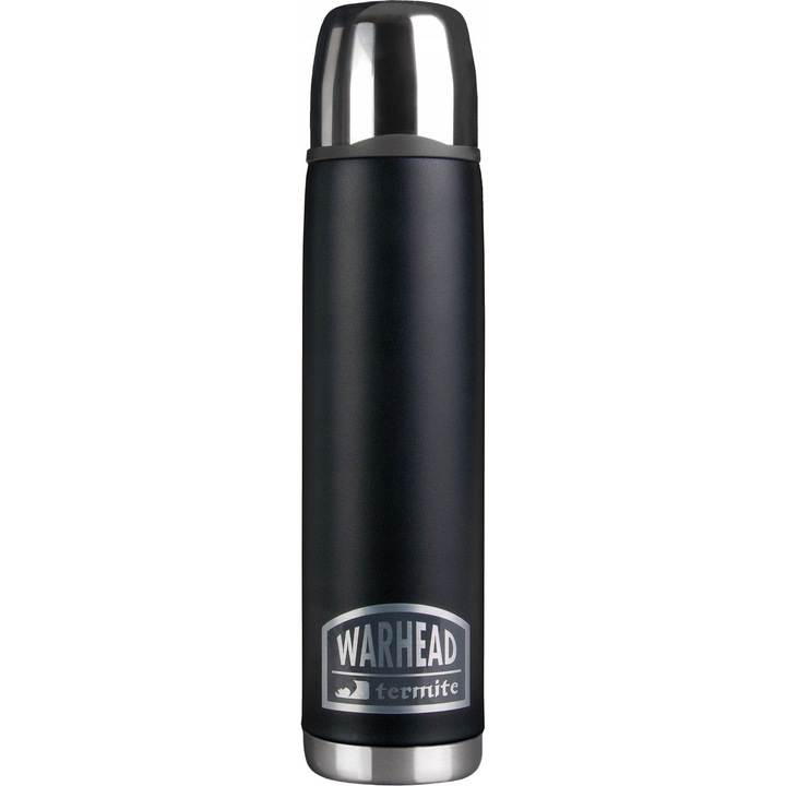 Cana termos Termite Warhead 0.7L, otel inoxidabil, izolare termica, culoare neagra