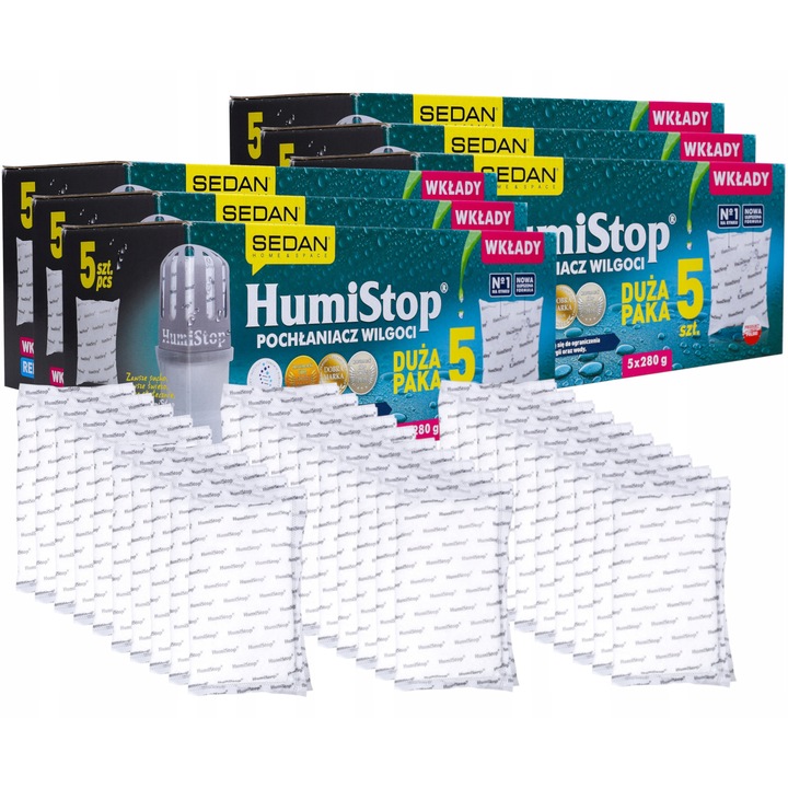 Set 20 Rezerve Humistop 280g pentru Dehumidificator, absorbție eficientă, fără miros, igienic