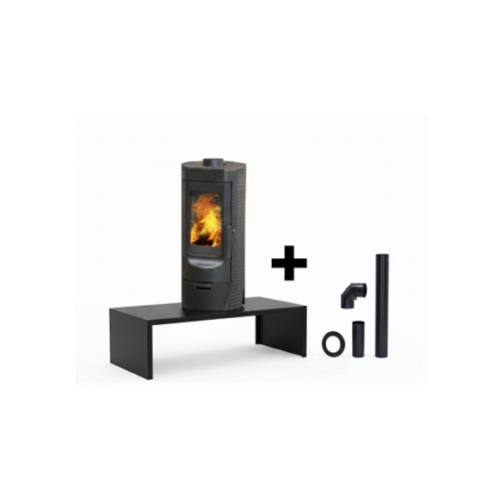 Soba de fonta Tara 6-8 kw + suport + burlane