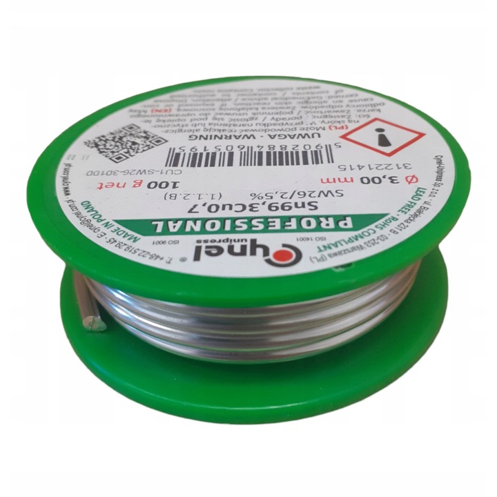 Fludor Cynel 3.0mm 100g fara plumb, aliaj Sn99, 3Cu0, 7