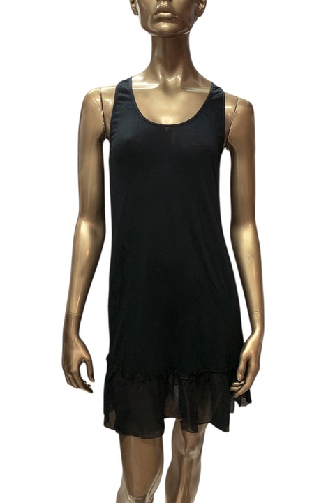 Rochie scurtă de damă Diesel 0011041 16121-34, partea inferioară din șifon, bumbac, S, negru