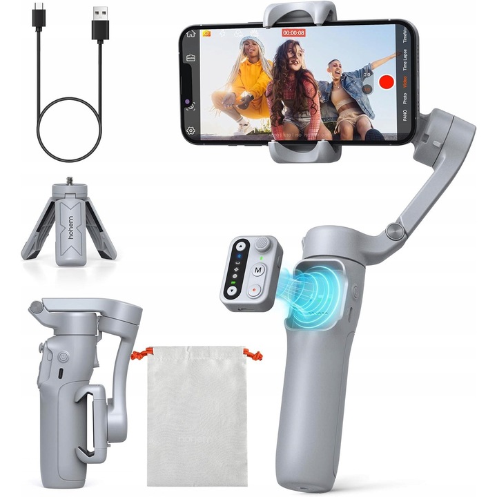 Hohem iSteady X3 SE 3 tengelyes gimbal stabilizátor, fekete-szürke, levehető távirányítóval