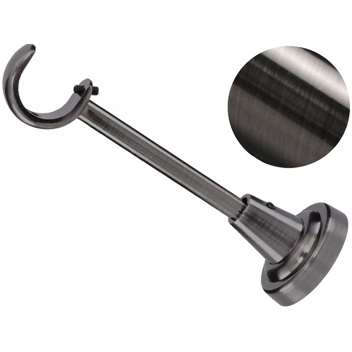 Suport perete Metal Decorative 25mm Antracit pentru perdele, Colectia Exclusive