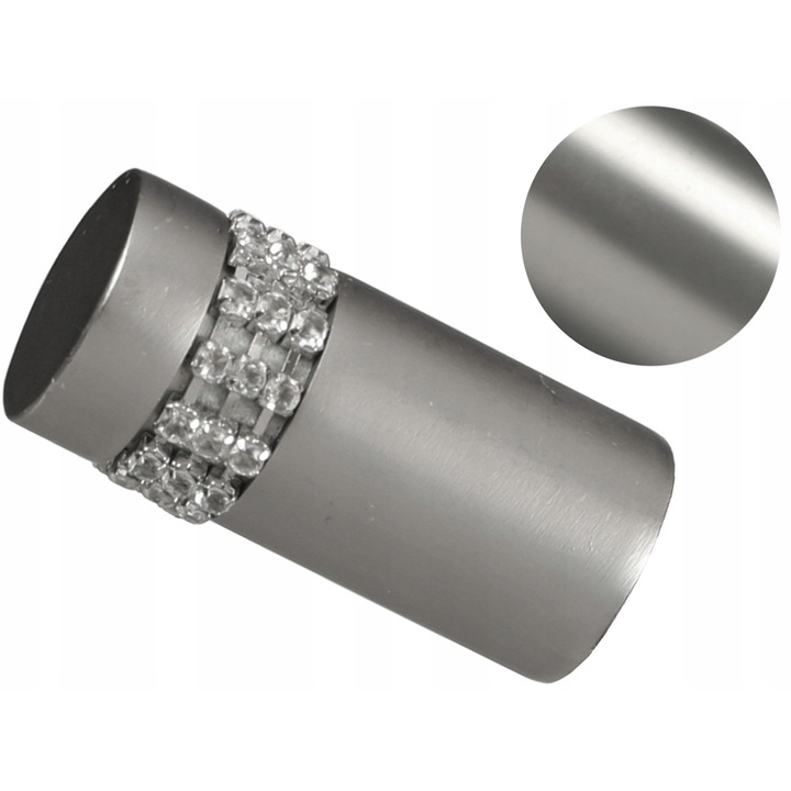 Capac ornamental pentru perdea, Decorative, model Campari, nichel satinat, 19 mm, 5, 5 cm
