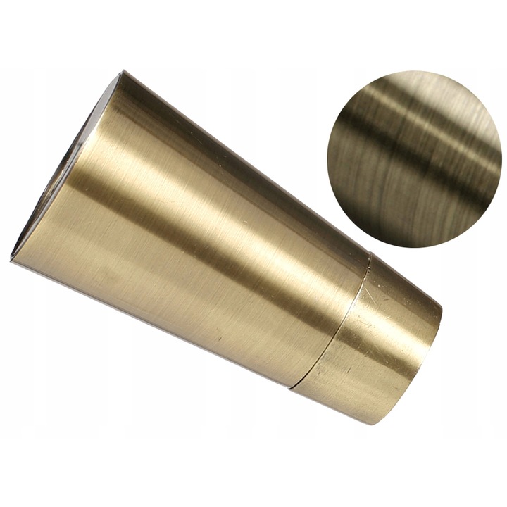 Capac ornament pentru perdea Decorative ECLIPSE 25 mm Auriu Antichizat, lungime 9 cm, metal
