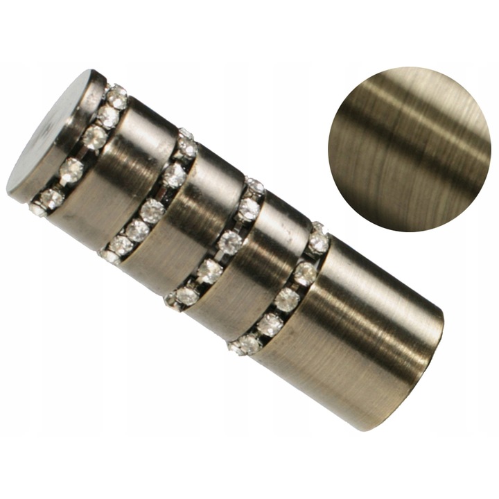 Capat decorativ pentru perdea CENTAUR, auriu antichizat, metal, 19 mm, 6, 5 cm