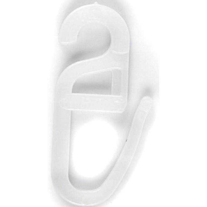 Agrafe metalice pentru perdele Ranplast, set 100 bucati, alb, 30x10mm