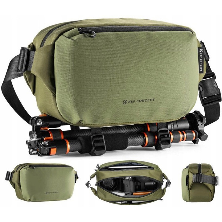 Фото чанта K&F Concept, 10L, водоустойчива, зелена, 33x22x15см