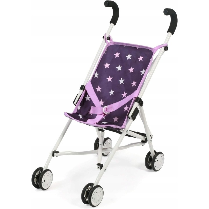 Carucior adanc pentru papusi Bayer, pliabil, manere moi, 57cm, 52cm