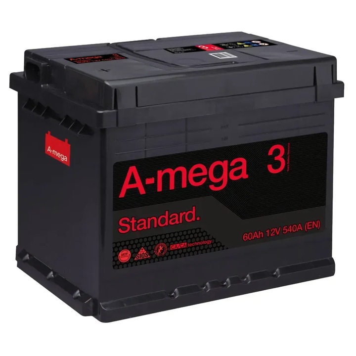 Акумулатор A-mega-3, 60 Ah, 540 A, 12 V