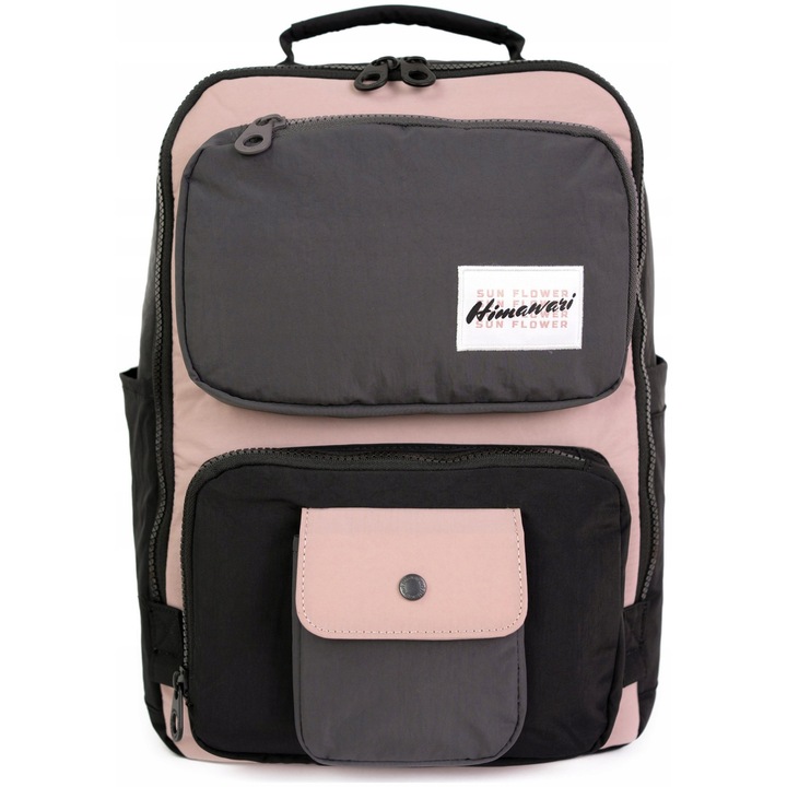 Rucsac Himawari Retro S 14", grafit, nylon hidrofob, 28x14x36cm