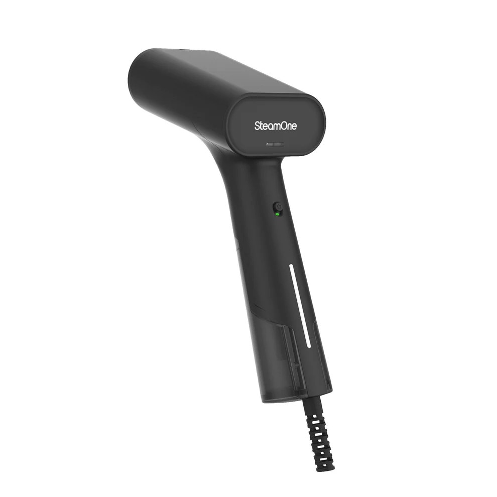 Set aparat de calcat cu aburi si curatat scame SteamOne, Simon + Anti-pilling, 75 ml, debit 30 g/min, incalzire rapida, autonomie, viteza centrifugare 9500 rpm, 3 lame otel inoxidabil, oprire de siguranta, indicator luminos, ideal cadou, 1700 W, negru