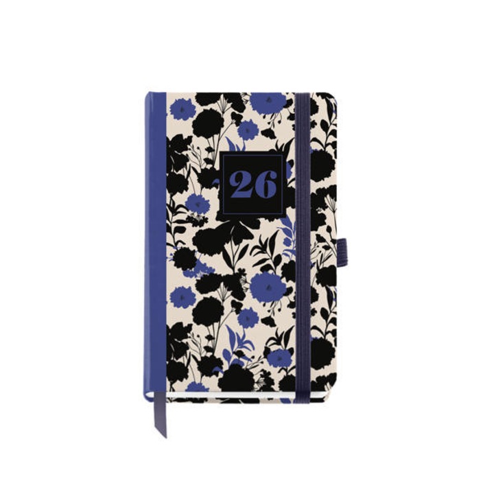 Agenda Miquelrius 2026 Black&Blue Natura, zilnică, copertă laminată, 90x140mm