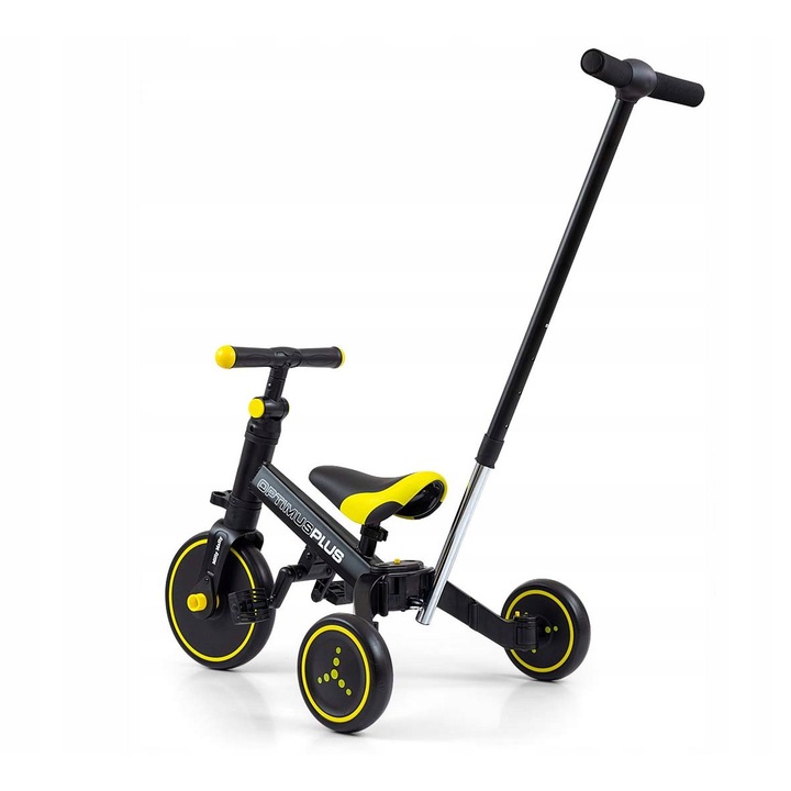 Bicicletă pentru copii Milly Mally 4in1, 1-3 ani, Negru, 3 roți, transformabilă